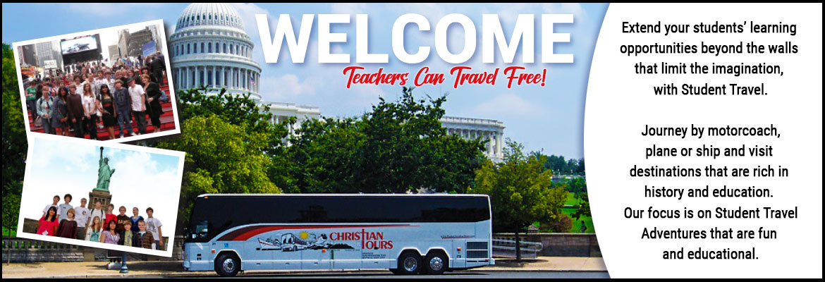 Extend your student's learning opportunities beyond the walls that limit the imagination, with Student Travel. Journey by motorcoach, plane or ship and visit destinations that are rich in history and education. Our focus is on Student Travel Adventures that are fun and educational.