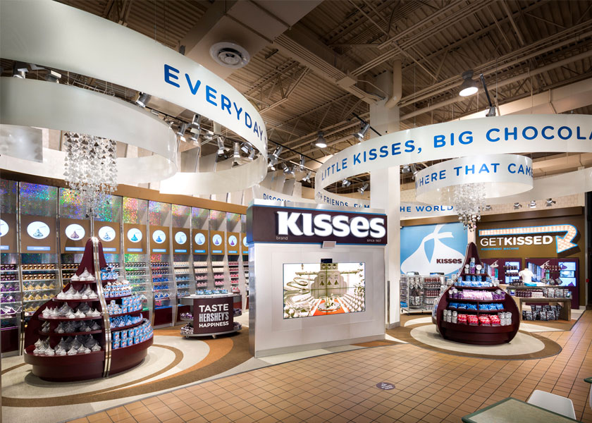 Hersheys Kiss display at Hersheys Chocolate World