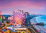 View of Myrtle Beach Skywheel and Strip at sunset thumbnail